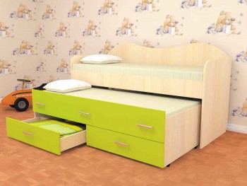 Кровать детская Нимфа двухместная 2.0 Венге/Дуб молочный в Минусинске - minusinsk.mebel54.com | фото