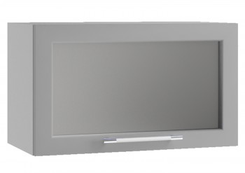 Гарда ПГС 600 шкаф верхний горизонтальный со стеклом (Серый Эмалит/корпус Серый) в Минусинске - minusinsk.mebel54.com | фото