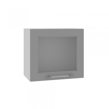 Гарда ВПГС 500 шкаф верхний горизонтальный со стеклом высокий (Серый Эмалит/корпус Серый) в Минусинске - minusinsk.mebel54.com | фото