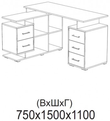 Компьютерный стол угловой СКМУ-3 белый в Минусинске - minusinsk.mebel54.com | фото