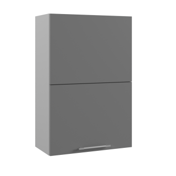 Корато ВПГПМ 600 шкаф верхний с подъемным механизмом высокий (Кварц черный/корпус Серый) в Минусинске - minusinsk.mebel54.com | фото