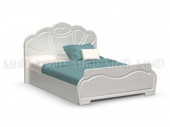 Кровать 1,4м Гармония (Белый/Белый глянец) в Минусинске - minusinsk.mebel54.com | фото