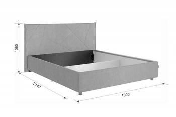Кровать 1,6 Квест с подъемным механизмом (Топаз велюр) купить в Минусинске - minusinsk.mebel54.com | фото