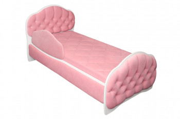 Кровать 160 Гармония 36 Светло-розовый (мягкий бортик) в Минусинске - minusinsk.mebel54.com | фото