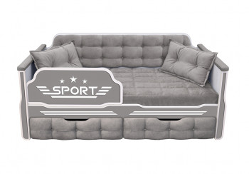 Кровать 160 серии Спорт 2 ящика 45 Серый (подушки) в Минусинске - minusinsk.mebel54.com | фото