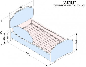Кровать 170 Атлет 76 Зелёный (мягкий бортик) в Минусинске - minusinsk.mebel54.com | фото