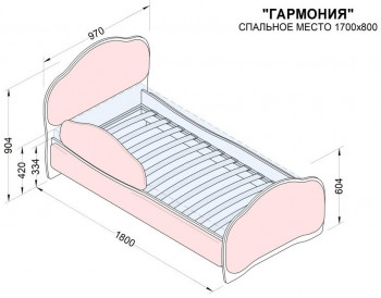 Кровать 170 Гармония 08 Шоколад (мягкий бортик) в Минусинске - minusinsk.mebel54.com | фото
