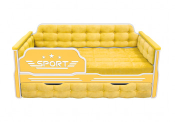 Кровать 170 серии Спорт 1 ящик 74 Жёлтый (мягкие боковые накладки) в Минусинске - minusinsk.mebel54.com | фото