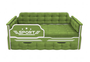 Кровать 170 серии Спорт 1 ящик 76 Зелёный (мягкие боковые накладки) в Минусинске - minusinsk.mebel54.com | фото