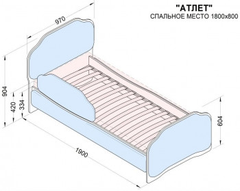 Кровать 180 Атлет 81 Фисташка (мягкий бортик) в Минусинске - minusinsk.mebel54.com | фото