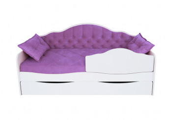 Кровать 180 серии Иллюзия Лайт 1 ящик 32 Фиолетовый (подушки) в Минусинске - minusinsk.mebel54.com | фото