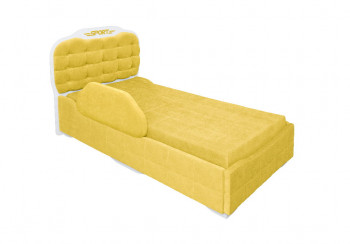 Кровать 190 Атлет Lux 74 Жёлтый (мягкий бортик) в Минусинске - minusinsk.mebel54.com | фото