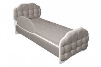 Кровать 190 Атлет Lux 96 Серый (мягкий бортик) в Минусинске - minusinsk.mebel54.com | фото