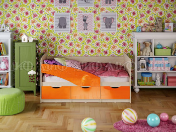 Кровать Бабочки 1,6м (Оранжевый металлик) в Минусинске - minusinsk.mebel54.com | фото