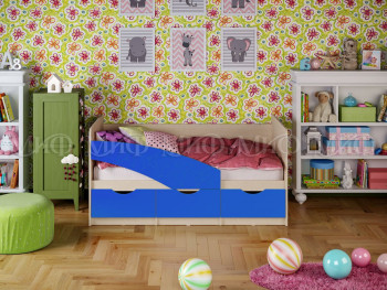 Кровать Бабочки 1,6м (Синий матовый) в Минусинске - minusinsk.mebel54.com | фото