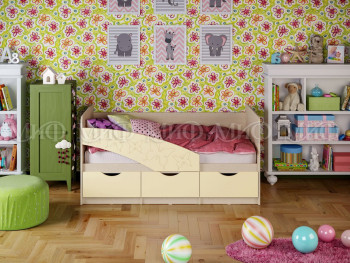 Кровать Бабочки 1,8м (Ваниль матовый) в Минусинске - minusinsk.mebel54.com | фото