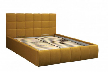 Кровать "Диана" ш. 1400 (Н=1010мм) (жаккард горчица) в Минусинске - minusinsk.mebel54.com | фото