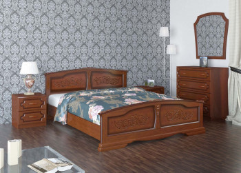 Кровать Елена из массива сосны 1600*2000 Орех в Минусинске - minusinsk.mebel54.com | фото