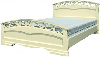 Кровать Грация-1 из массива сосны 1400*2000 Слоновая кость в Минусинске - minusinsk.mebel54.com | фото
