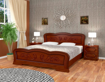 Кровать Карина-8 из массива сосны 1200*2000 Орех в Минусинске - minusinsk.mebel54.com | фото