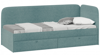 Кровать «Молли» с мягкой обивкой (900) тип 1 (Микровелюр Scandi Indigo 11) в Минусинске - minusinsk.mebel54.com | фото
