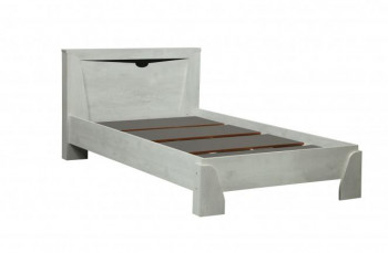 Кровать одинарная 33.07 с настилом "Лючия" (ш. 900)/(бетон пайн белый / венге / белый) в Минусинске - minusinsk.mebel54.com | фото