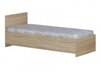 Кровать одинарная 800-2 без матраса (прямые спинки) Дуб Сонома в Минусинске - minusinsk.mebel54.com | фото