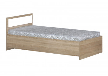 Кровать одинарная 900-2 без матраса (прямые спинки) Дуб Сонома в Минусинске - minusinsk.mebel54.com | фото