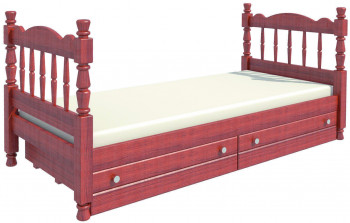 Кровать одинарная Аленка из массива сосны 800*1890 Орех в Минусинске - minusinsk.mebel54.com | фото