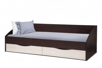 Кровать одинарная "Фея - 3" (симметричная) New (венге / вудлайн кремовый / ДВПО: белый) в Минусинске - minusinsk.mebel54.com | фото