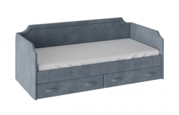 Кровать с мягкой обивкой и ящиками «Кантри» Тип 1 (900) (Замша синяя) в Минусинске - minusinsk.mebel54.com | фото