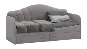 Кровать с мягкой спинкой и ящиками «Сабрина» 900 Светло-серый в Минусинске - minusinsk.mebel54.com | фото