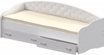 Кровать Софа-7 с мягкой спинкой (800х1900) Белый в Минусинске - minusinsk.mebel54.com | фото