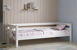 Кровать Соня Вариант 2 с задней защитой Белый полупрозрачный в Минусинске - minusinsk.mebel54.com | фото