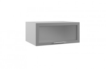 Лофт ГПГС 800 шкаф верхний горизонтальный глубокий со стеклом (Дуб бурый/корпус Серый) в Минусинске - minusinsk.mebel54.com | фото