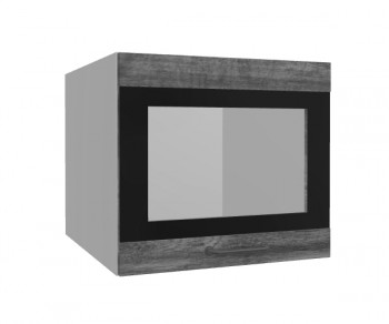 Лофт ВПГСФ 500 шкаф верхний горизонтальный со стеклом высокий с фотопечатью (Дуб бурый/корпус Серый) в Минусинске - minusinsk.mebel54.com | фото
