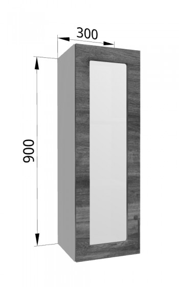 Лофт ВПС 300 шкаф верхний со стеклом высокий (Дуб бурый/корпус Серый) в Минусинске - minusinsk.mebel54.com | фото