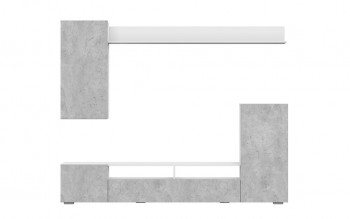 Мебель для гостиной МГС 4 (Белый/Цемент светлый) в Минусинске - minusinsk.mebel54.com | фото