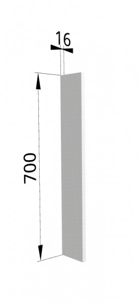 Панель торцевая (для шкафа верхнего торцевого высотой 700 мм) ПТ 400 Мелисса (Белый скин) в Минусинске - minusinsk.mebel54.com | фото