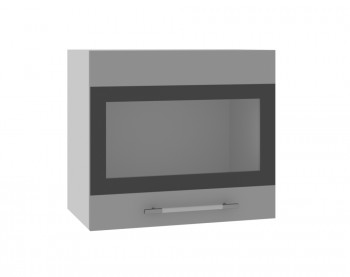 Ройс ВПГСФ 500 Шкаф верхний горизонтальный со стеклом с фотопечатью высокий (Грей софт/корпус Серый) в Минусинске - minusinsk.mebel54.com | фото
