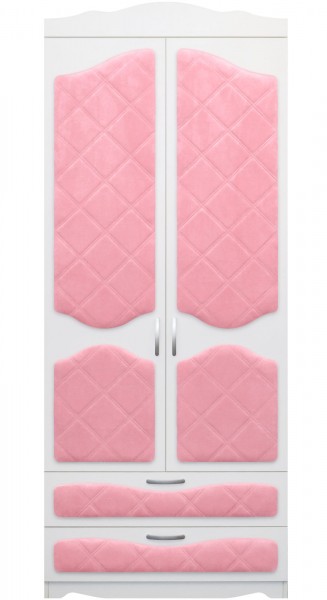 Шкаф 2-х створчатый с ящиками серии Иллюзия 36 Светло-розовый в Минусинске - minusinsk.mebel54.com | фото