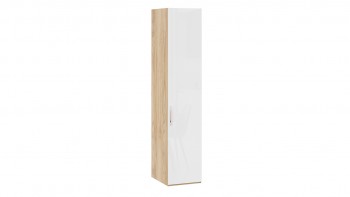 Шкаф для белья с 1 глухой дверью «Эмбер» Яблоня Беллуно/Белый глянец в Минусинске - minusinsk.mebel54.com | фото