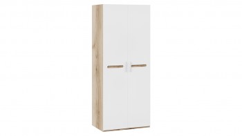 Шкаф для одежды с 2-мя дверями «Фьюжн» Дуб Делано/Белый глянец в Минусинске - minusinsk.mebel54.com | фото