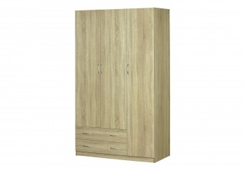Шкаф для платья и белья 3-х дверный без зеркала Дуб Сонома в Минусинске - minusinsk.mebel54.com | фото