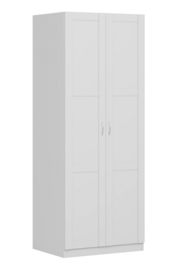 Шкаф двухдверный Пегас сборный белый в Минусинске - minusinsk.mebel54.com | фото
