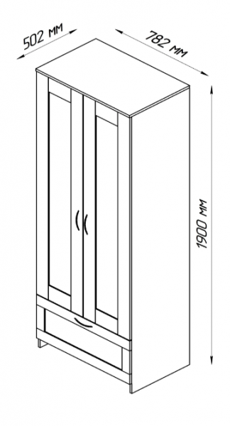 Шкаф двухдверный Сириус с 1 ящиком белый в Минусинске - minusinsk.mebel54.com | фото