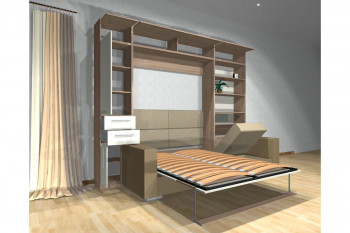 Шкаф-кровать с диваном Каролина в Минусинске - minusinsk.mebel54.com | фото