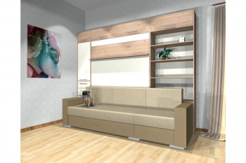 Шкаф-кровать с диваном Каролина в Минусинске - minusinsk.mebel54.com | фото