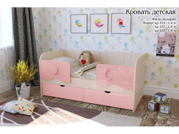 Соня Кровать детская 2 ящика 1.6 Розовый глянец в Минусинске - minusinsk.mebel54.com | фото
