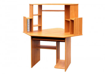 Угловой компьютерный стол (Вишня Оксфорд) в Минусинске - minusinsk.mebel54.com | фото